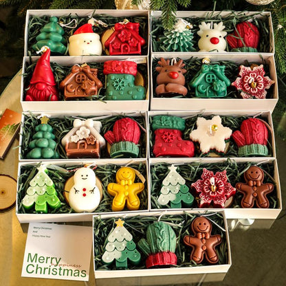 Cute Christmas Scented Candle Gift Set, Creative Handmade Aromatherapy Candles, Festive Home Decor, Perfect Holiday Present
